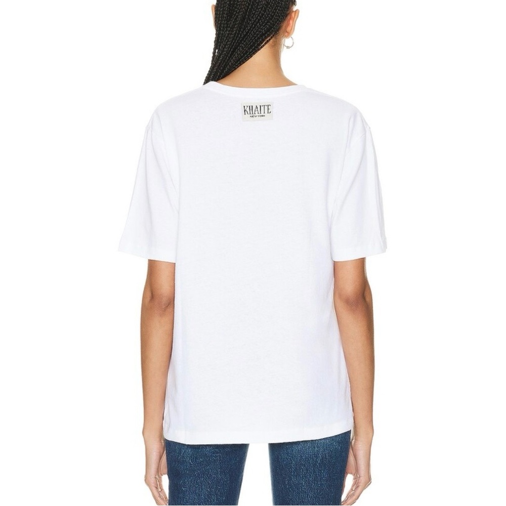 KHAITE Mae Short Sleeve Tee in White Size XL (EUC) Retail $340 - Picture 3 of 7